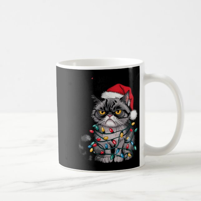 Mpy Christmas Cat Jolly Enough Funny Holiday  Coffee Mug (Right)