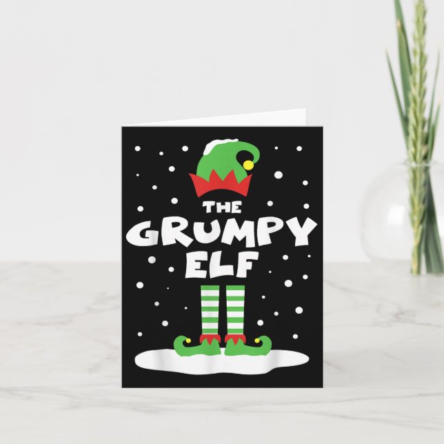 Mpy Elf Matching Group Family Holiday Xmas Costume Card (Front)