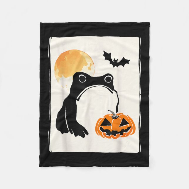 Mpy Frog Japanese Art Men Women Kids Funny Hallowe Fleece Blanket (Front)