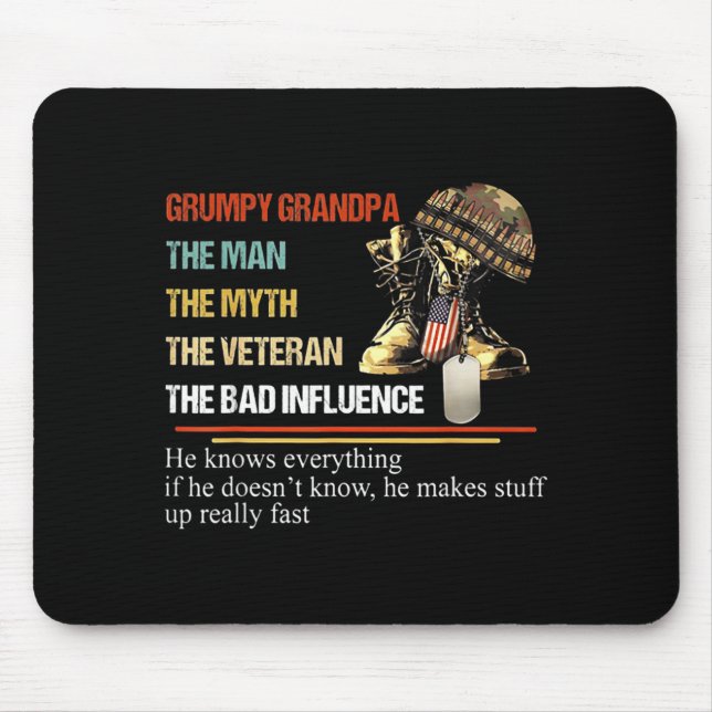 Mpy Grandpa The Man The Myth The Veteran  Mouse Mat (Front)