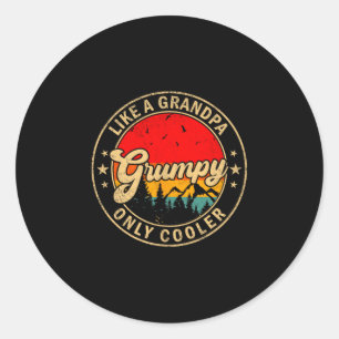 Mpy Like A Grandpa Only Cooler Retro For Papa Gran Classic Round Sticker