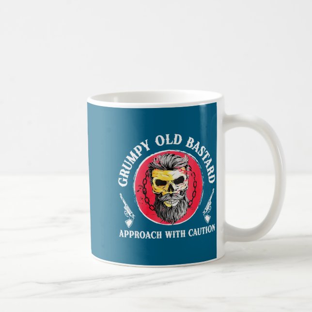 Mpy Old Approach With Caution Beard Skull Barber  Coffee Mug (Right)