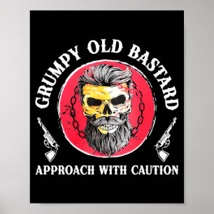 Mpy Old Approach With Caution Beard Skull Barber  Poster