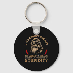 Mpy Old Man - My Level Of Sarcasm Funny Monkey (on Key Ring