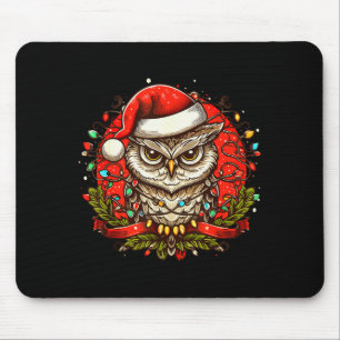 Mpy Owl Christmas Santa Hat Vintage Owl For Men Wo Mouse Mat