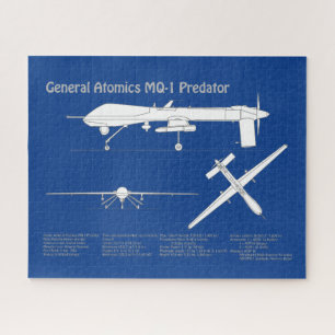 MQ-1 Predator  UAV- Aeroplane Blueprint ABD Jigsaw Puzzle