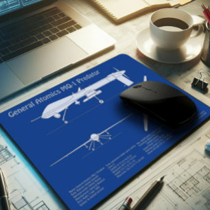 MQ-1 Predator  UAV- Aeroplane Blueprint ABD Mouse Mat