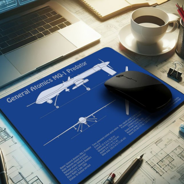 MQ-1 Predator  UAV- Aeroplane Blueprint ABD Mouse Mat (Creator Uploaded)
