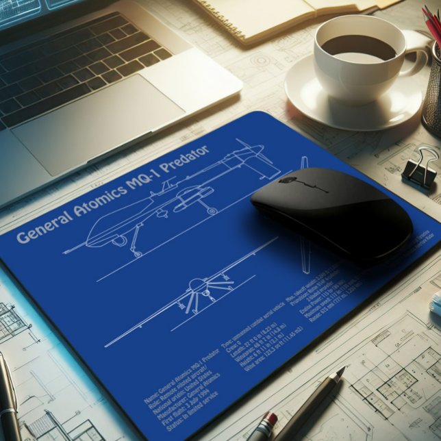MQ-1 Predator  UAV- Aeroplane Blueprint AD  Mouse Mat (Creator Uploaded)