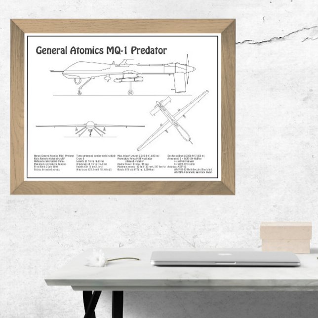 MQ-1 Predator  UAV- Aeroplane Blueprint BD  Photo Print (Creator Uploaded)