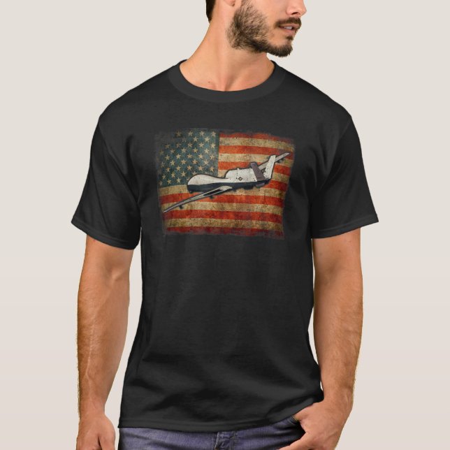 Mq 4c Triton Military Transport Aeroplane Flag T-Shirt (Front)