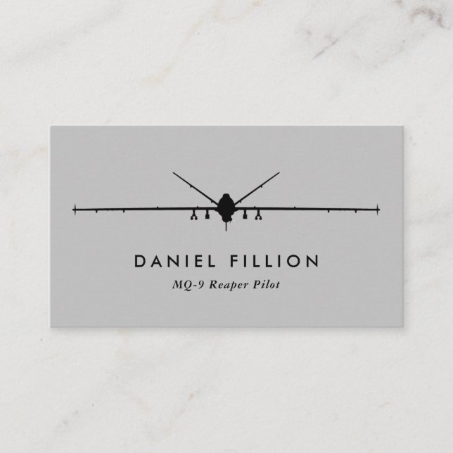 MQ-9 Reaper Pilot with Squadron Patch Business Card (Front)