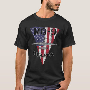 Mq-9 Reaper Uav Drone Rpv Pilot Patriotic Vintage T-Shirt