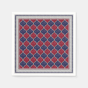 MQF Sequins-Blue-Raspberry-Silver-PAPER NAPKINS