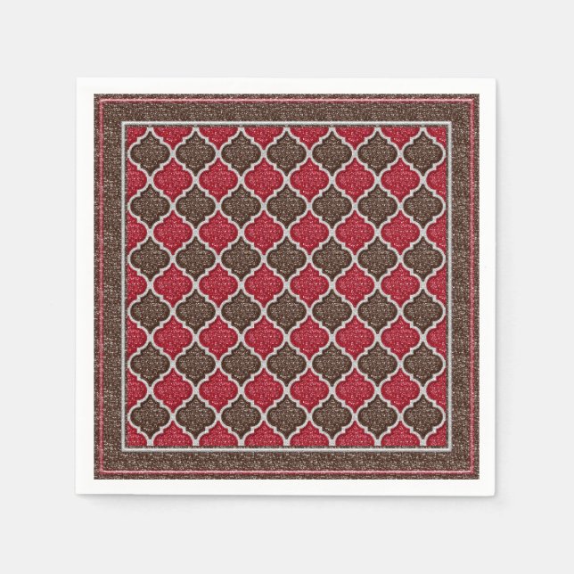 MQF Sequins-Chocolate-Cherry-PAPER NAPKINS (Front)