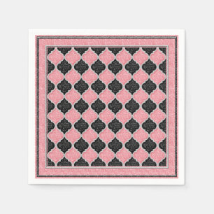 MQF Sequins-DUSTY PINK-BLACK-WHITE-PAPER NAPKINS
