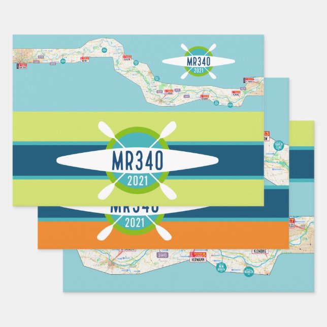 mr340 map with checkpoints 2021 paddlestops 3 wrapping paper sheet (Set)