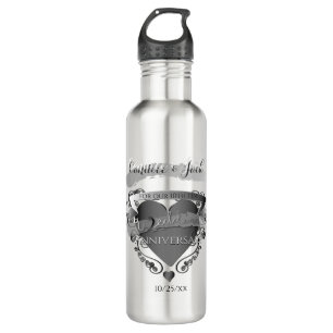 Mr."10th Tin Wedding Anniversary" 3DHeart Emblem 710 Ml Water Bottle
