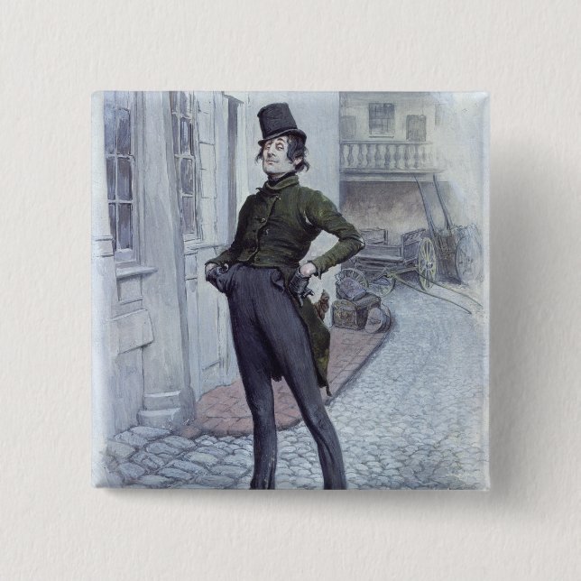 Mr. Alfred Jingle 15 Cm Square Badge (Front)