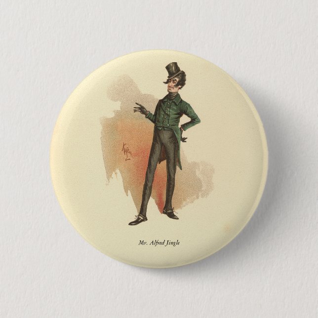 Mr. Alfred Jingle from The Pickwick Papers 6 Cm Round Badge (Front)