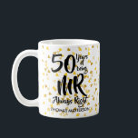 Mr Always Right Fun 50th Anniversary Gold Hearts Coffee Mug<br><div class="desc">The perfect 50th wedding anniversary gift for Mr Always Right. Personalise with the name and wedding year. A fun,  unique and customisable gift to celebrate anyone's wedding anniversary. Designed by Pure Piglet© at www.zazzle.com/purepiglet*.</div>