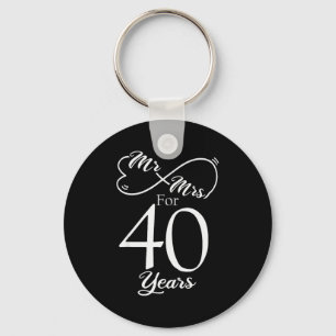 Mr. & Mrs. For 40 Years 40th Wedding Anniversa Key Ring