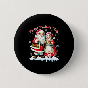 Mr &amp; Mrs Santa Claus Christmas Matching Couple 6 Cm Round Badge