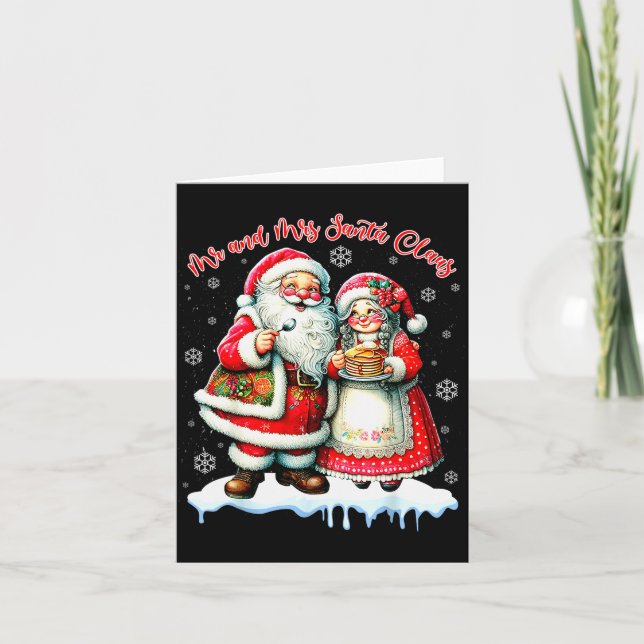 Mr &amp; Mrs Santa Claus Christmas Matching Couple Card (Front)