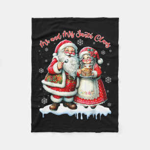 Mr & Mrs Santa Claus Christmas Matching Couple Fleece Blanket