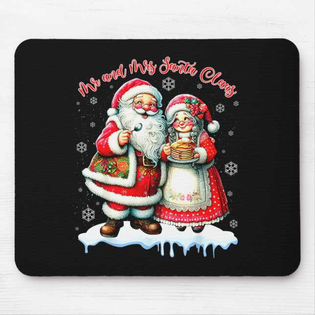 Mr &amp; Mrs Santa Claus Christmas Matching Couple Mouse Mat (Front)