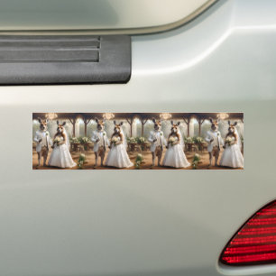 Mr And Miss Kangaroo White Wedding, Bumper Sticker