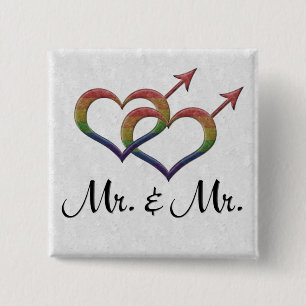 Mr. and Mr. 15 Cm Square Badge