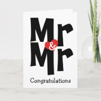 Mr and Mr Gay Wedding Black White Congratulations
