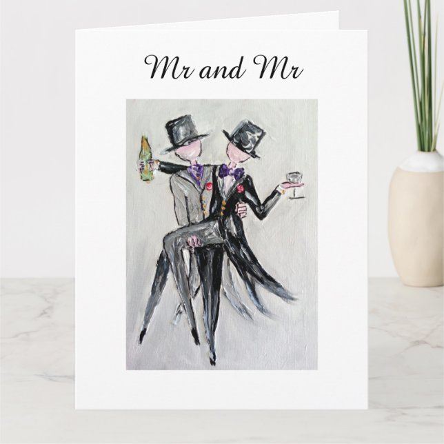 'Mr and Mr' Gay Wedding Card (Front)