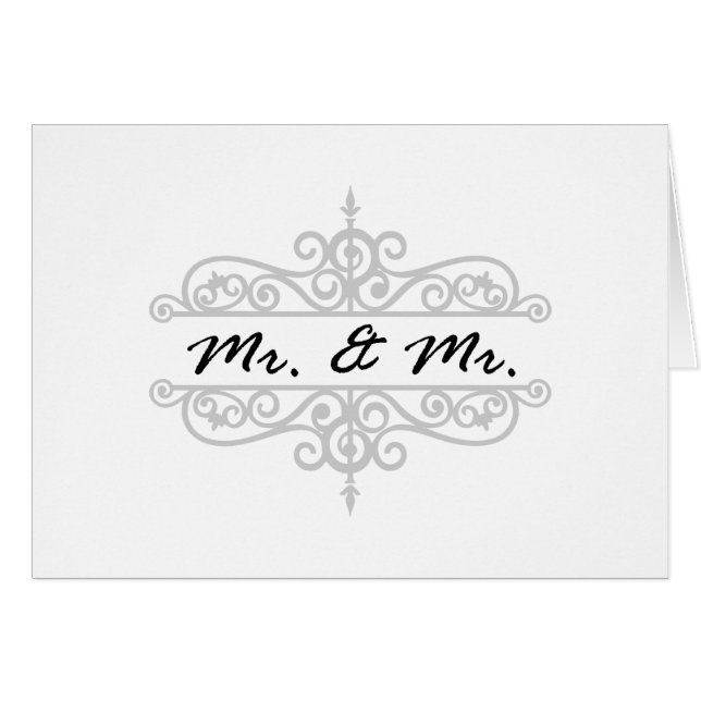 MR AND MR GAY WEDDING CARD CUSTOMIZABLE (Front Horizontal)