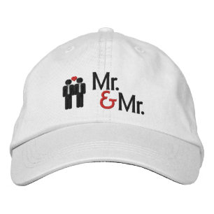 Mr and Mr Gay Wedding Embroidered Hat