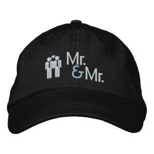 Mr and Mr Gay Wedding Embroidered Hat