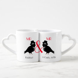 Mr And Mr Newlywed  Gay Couple Personalised Coffee Mug Set
