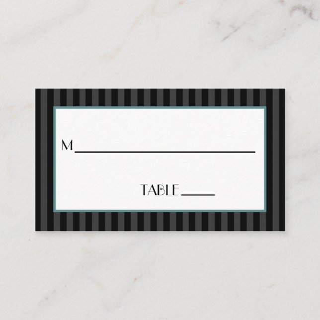 Mr and Mr. Pin Striped Place Card (Front)