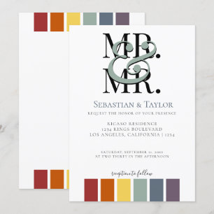 Mr and Mr Rainbow Gay Elegant Wedding Announcement
