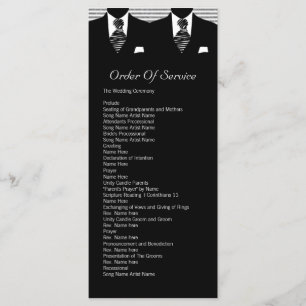 Mr and Mr Suit and Tie Gay Wedding Service Order Programme