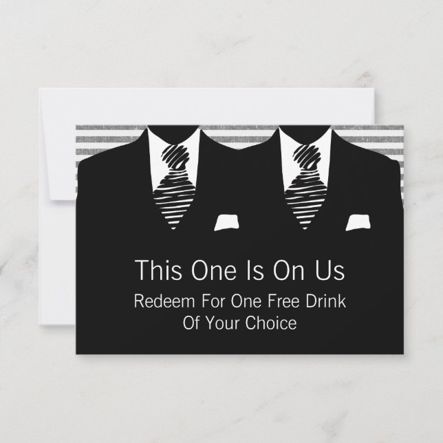 Mr and Mr Suit and Tie Gay Wedding Thank You Card (Front)