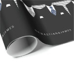 Mr And Mr Two Grooms In Ties Wedding Wrapping Paper<br><div class="desc">Grey and Blue tie themed Mr and Mr Gay Wedding gift wrap paper .. perfect for the two grooms .. mister and mister personalised wrapping paper roll for the civil ceremony / wedding / anniversary from Ricaso</div>