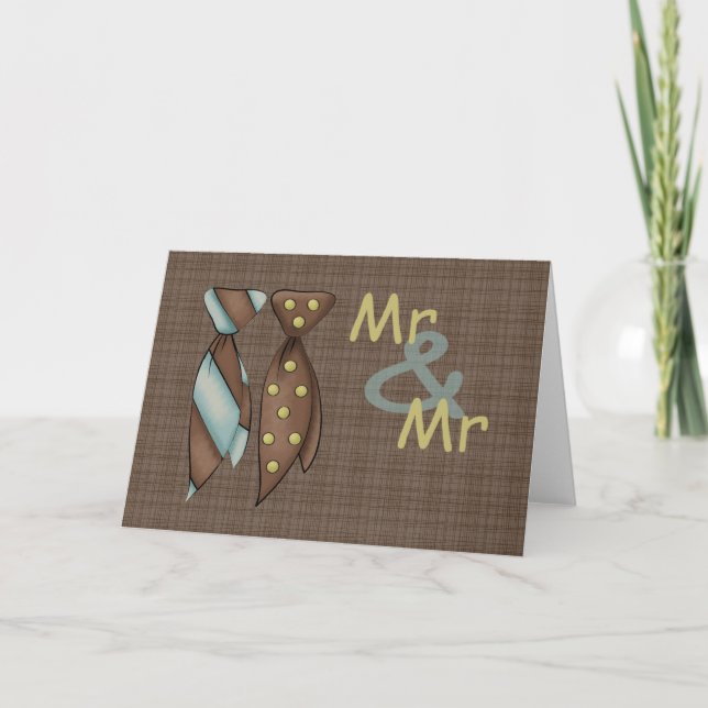 Mr and Mr, Two Grooms Wedding Card (Front)
