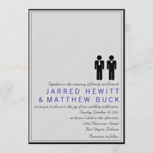 Mr. and Mr. Two Grooms Wedding Invitation