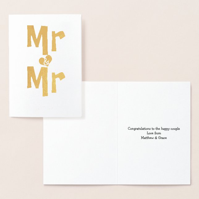 Mr And Mr Wedding Congratulations Foil Card (Display)