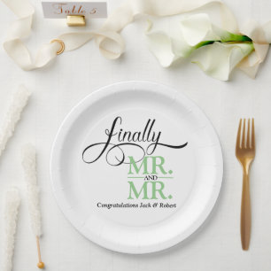 Mr and Mr Wedding Reception Paper Plate