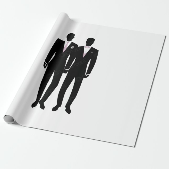 Mr and Mr wrapping paper white and black (Unrolled)