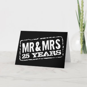 Mr and Mrs 25th Wedding Anniversary Cards