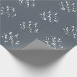Mr and Mrs 25th wedding anniversary wrapping paper<br><div class="desc">Personalised Mr and Mrs 25th wedding anniversary wrapping paper. Elegant wedding day gift wrap for married couple, husband and wife or newly weds. Customisable number of years like 1, 5, 10, 25, 40 etc. Personalizable text and background colour ie grey. Vintage calligraphy handwriting typography design. Add your own surname. Available...</div>